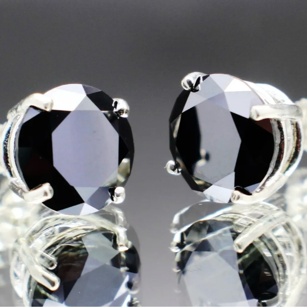 Real black diamond studs 2.20ct